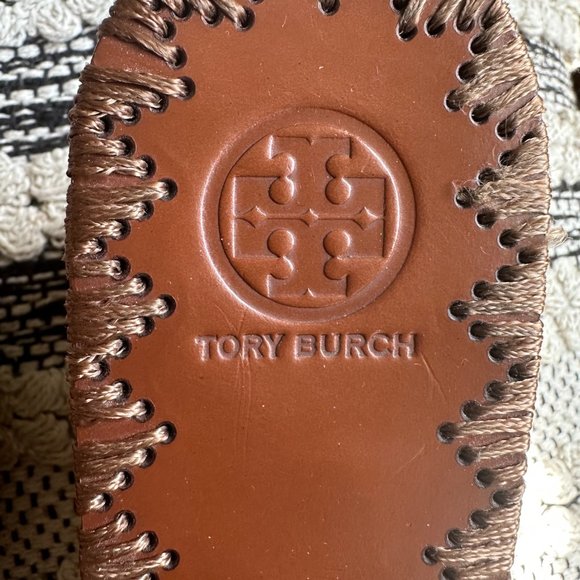 Tory Burch Open-Toe, Tan Wedges (Women's Size 8) - Picture 8 of 11